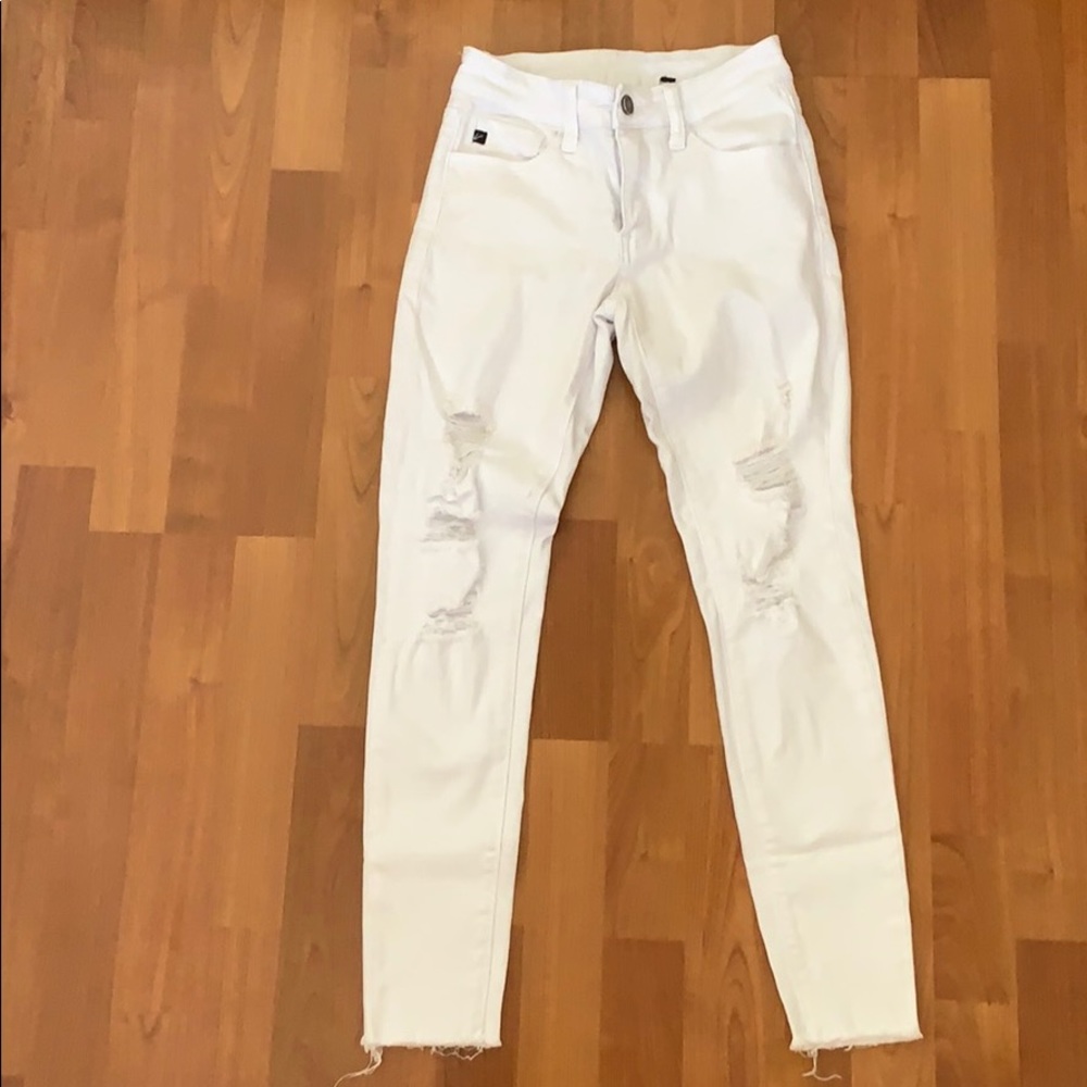 White ripped jeans